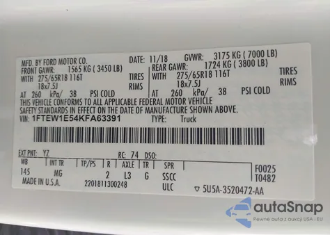 2019 Ford F-150 Xlt from USA, damaged, VIN 1FTEW1E54KFA63391